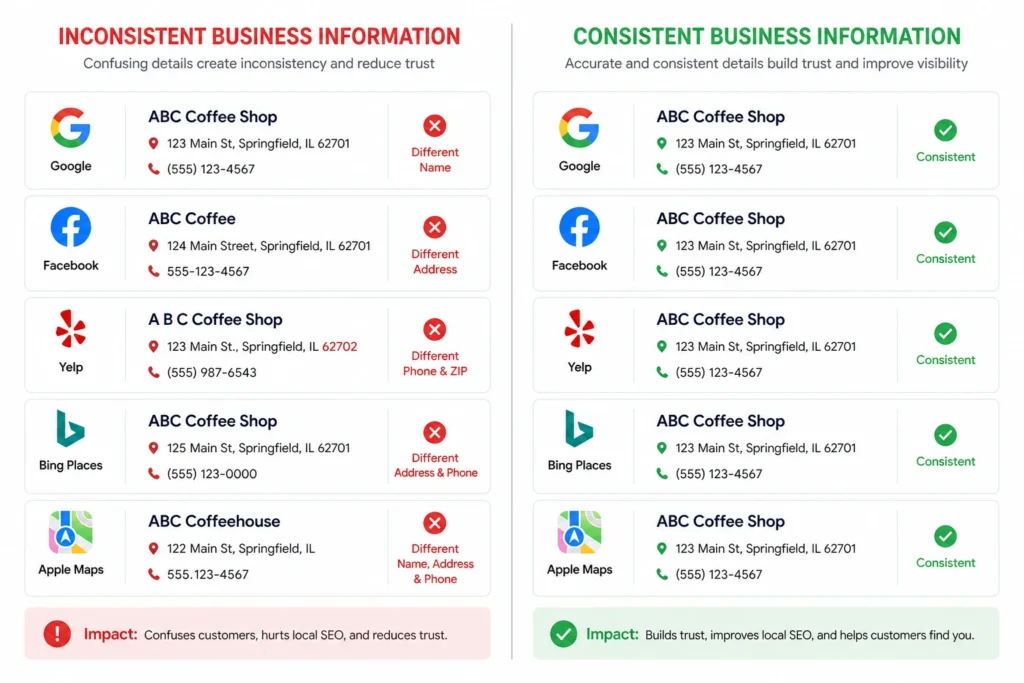 Entity SEO example showing Google search results for Clear My Course with website, Instagram, LinkedIn, and business profile signals connected